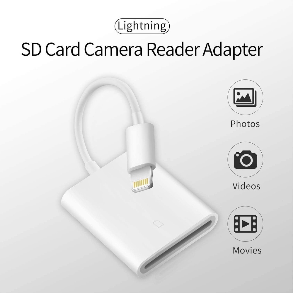Apple Mfi Certified Lightning to SD Card Camera Reader for Iphone Ipad, Memory