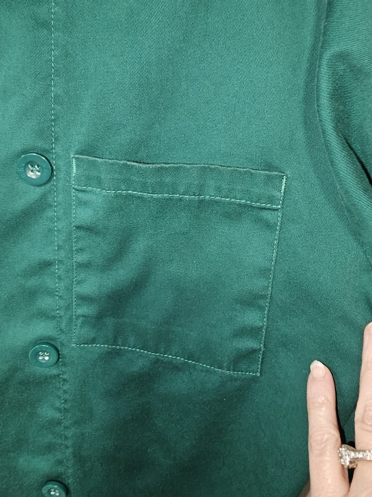 Chef Code Short Sleeve Classic Chef Coat with Buttons, Chef Jacket Green Medium