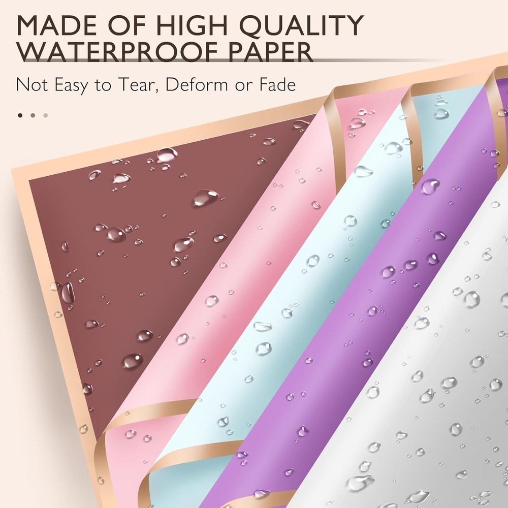 100 Sheets Flower Wrapping Paper Set