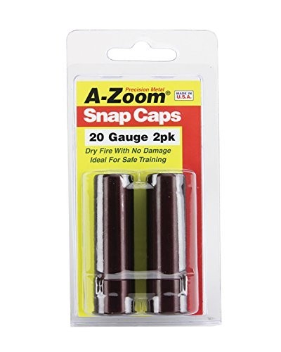20 Gauge Precision Snap Caps - 2 Pack, Durable Training Dummy Rounds, Brown