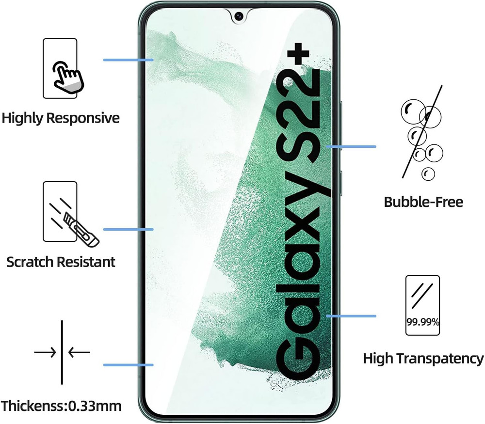 Pack of 3 Protector de pantalla para Galaxy S22 Plus
