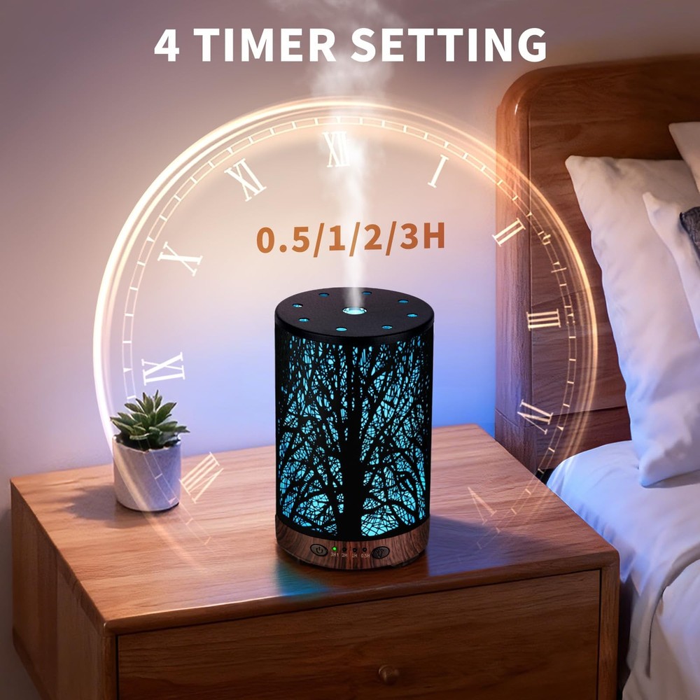 JOYOLO Essential Oil Diffuser 120ML Metal Aromatherapy with Tree