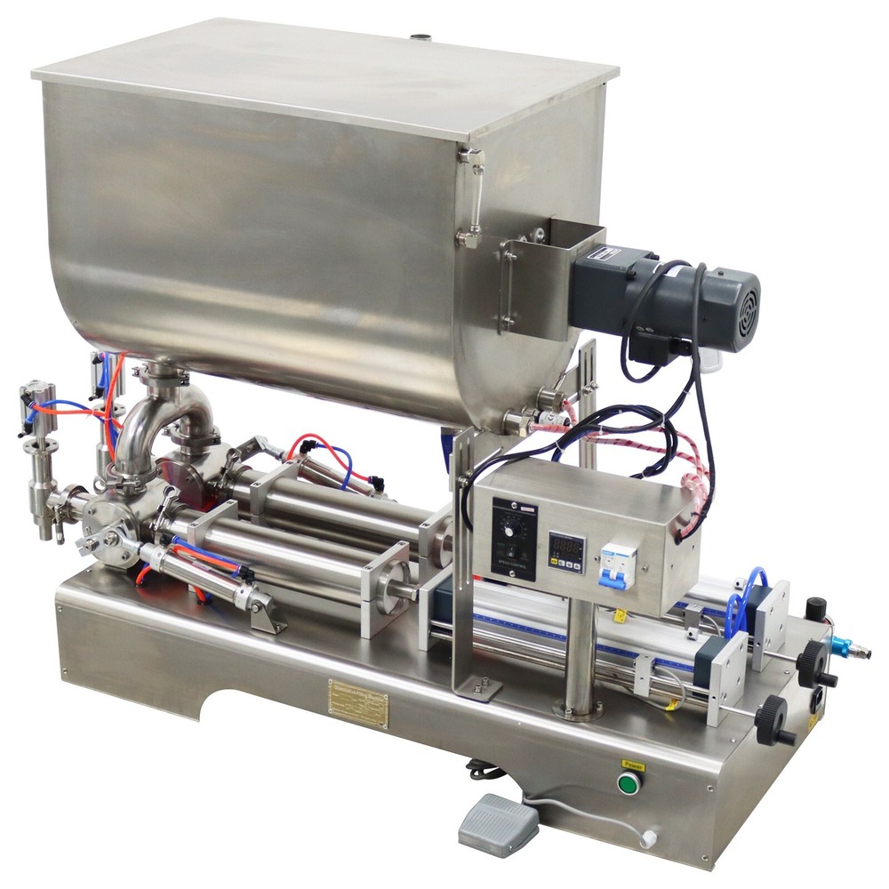 100-1000ml Two Nozzle Paste&Liquid Filling Machine with Heating Stirring Hopper