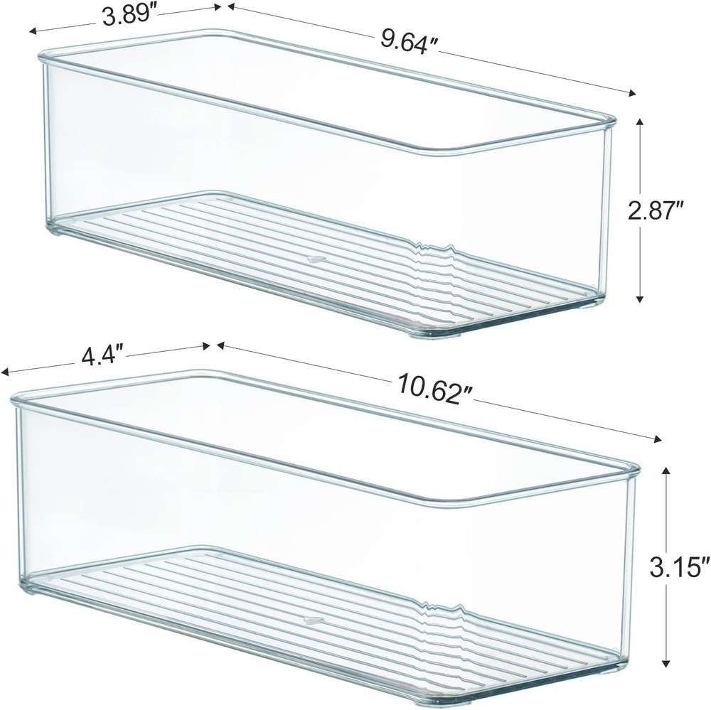 Clear Plastic Drawer Organizer Bins 8Pack Stackable Cutlery Storage Bins Trays