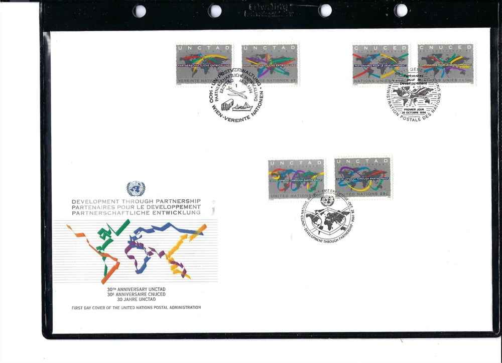 1994 UNCTAD Large FDC - All Three Offices- UNPA Cachet