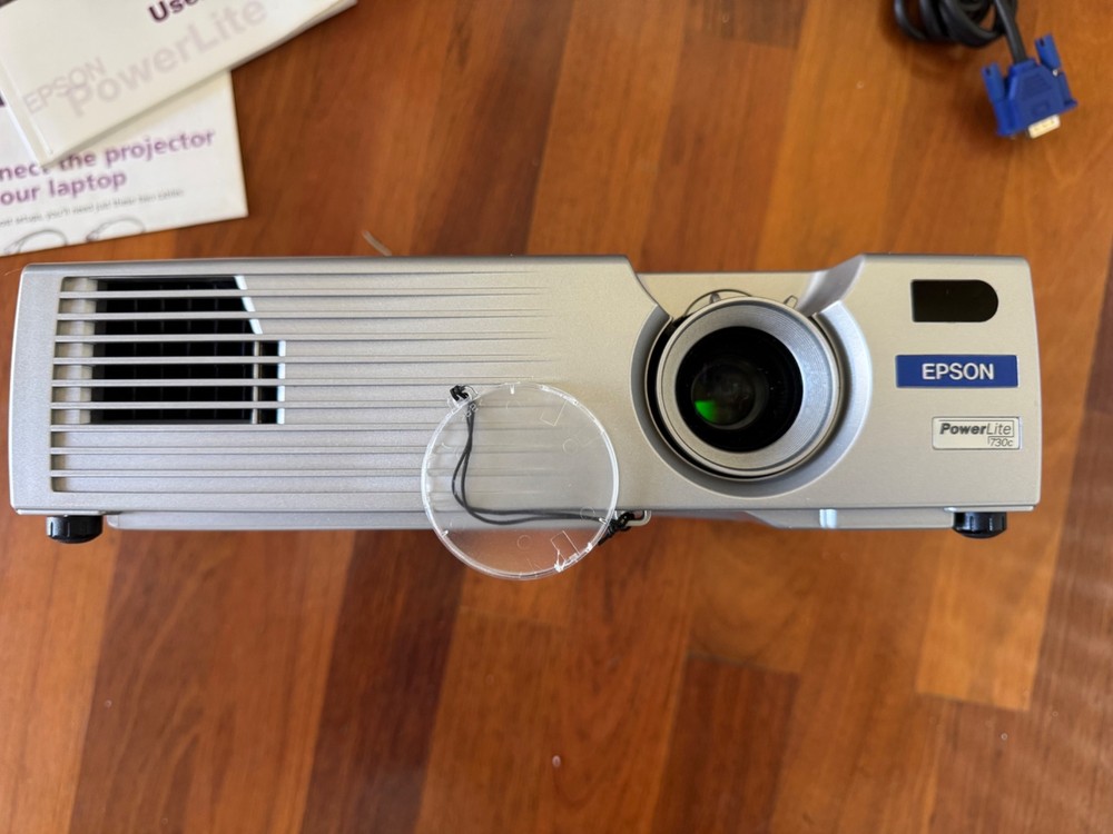 Epson PowerLite 730c LCD Projector with Case, Cables, and Remote Control