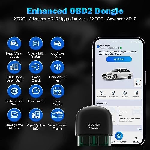 Advancer AD20 Bluetooth OBD2 Scanner Diagnostic Tool - Lifetime Update - Check