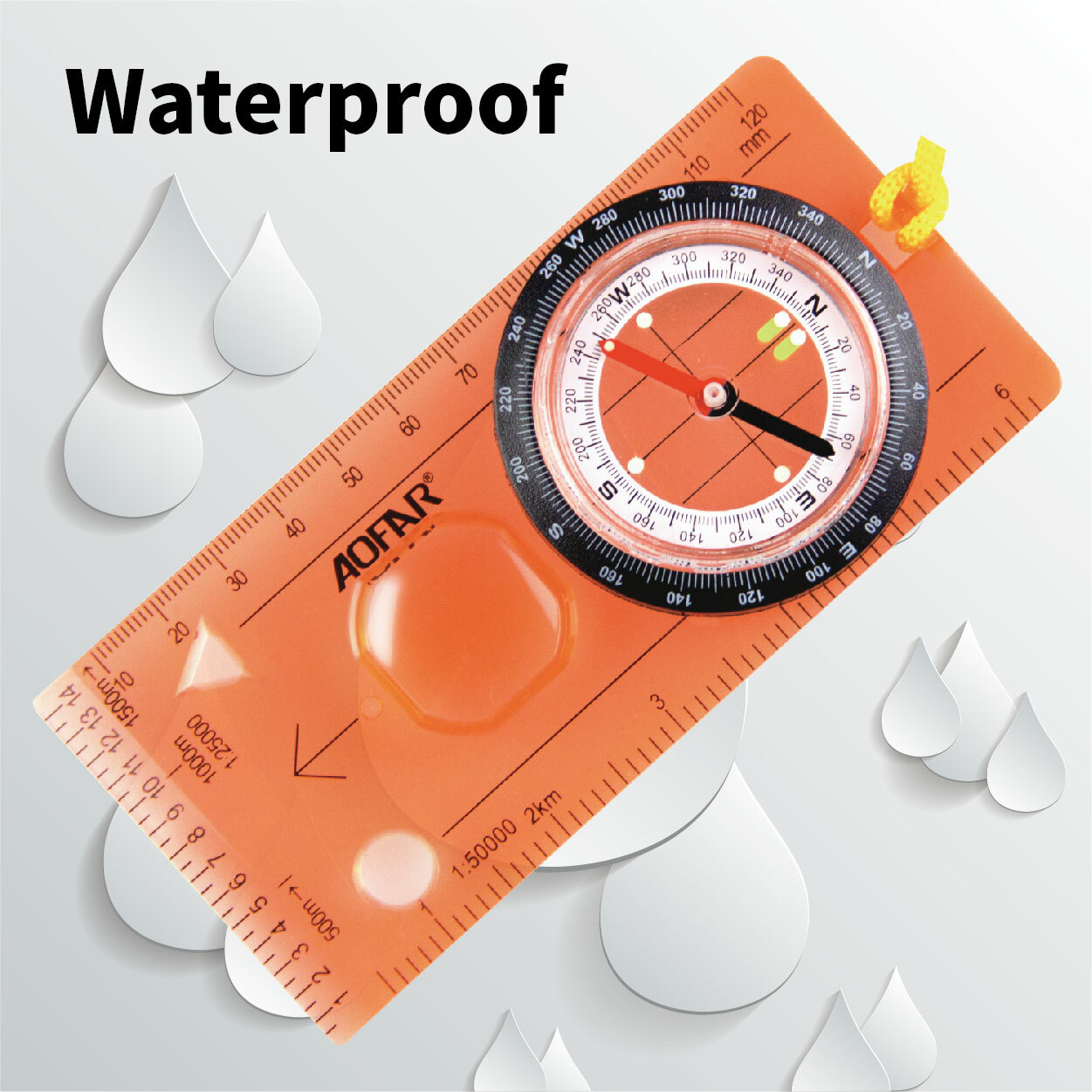 AOFAR Orienteering Map Compass AF-5C Hiking Survival Lightweight Kids Navigation