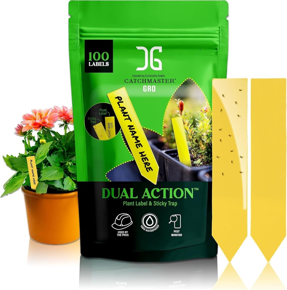 Catchmaster Dual Action Plant Labels Sticky Insect Trap