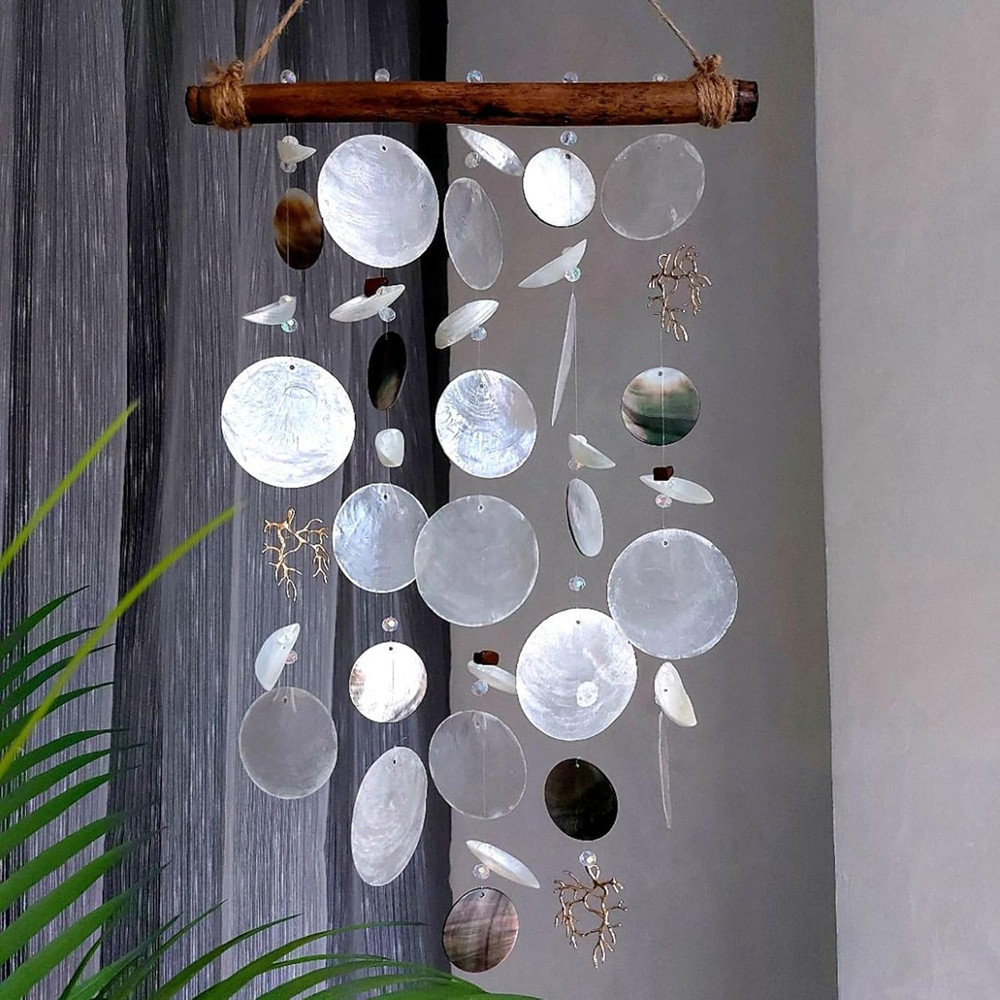 Round Capiz Shells, 200 Pcs Capiz Shells and 100 Pcs Shell Garland Strings Bulk