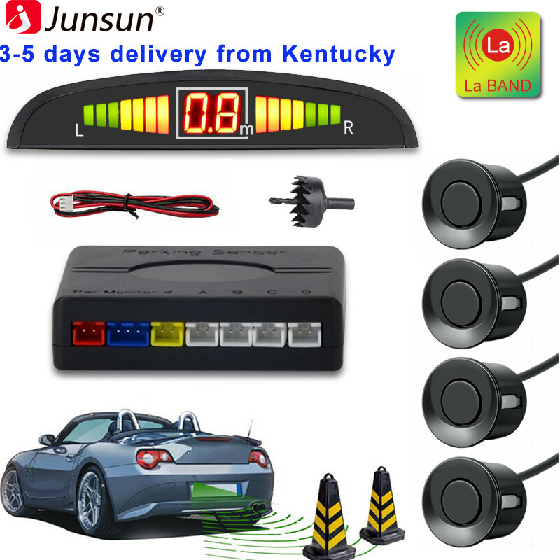 4 Sensors Parking Sensor Car Reverse with LCD Display Audio Buzzer Alarm kit USA