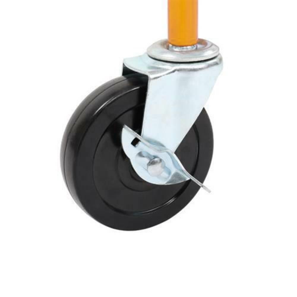 11FT Drywall Lift Plasterboard Panel Rolling Lifter with Lockable Wheels Yellow