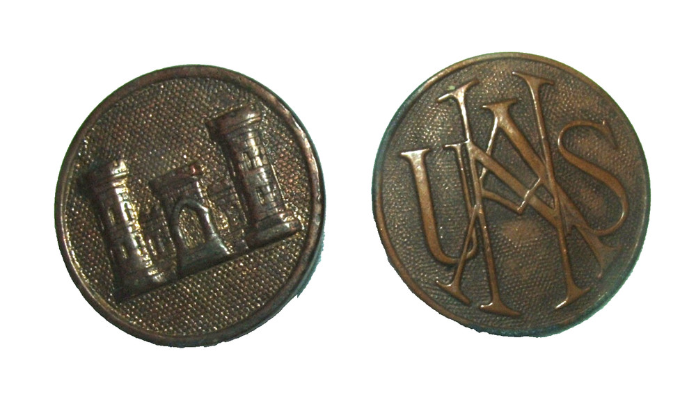 WWI EM Collar Disc Set, Engineer & Script USNA, No Nuts  (A)
