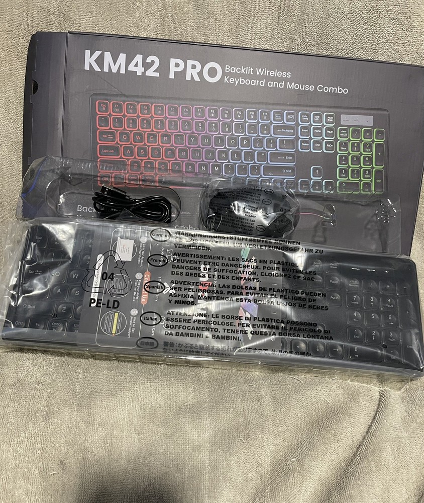 Trueque Wireless Keyboard and Mouse Combo, RGB Backlit