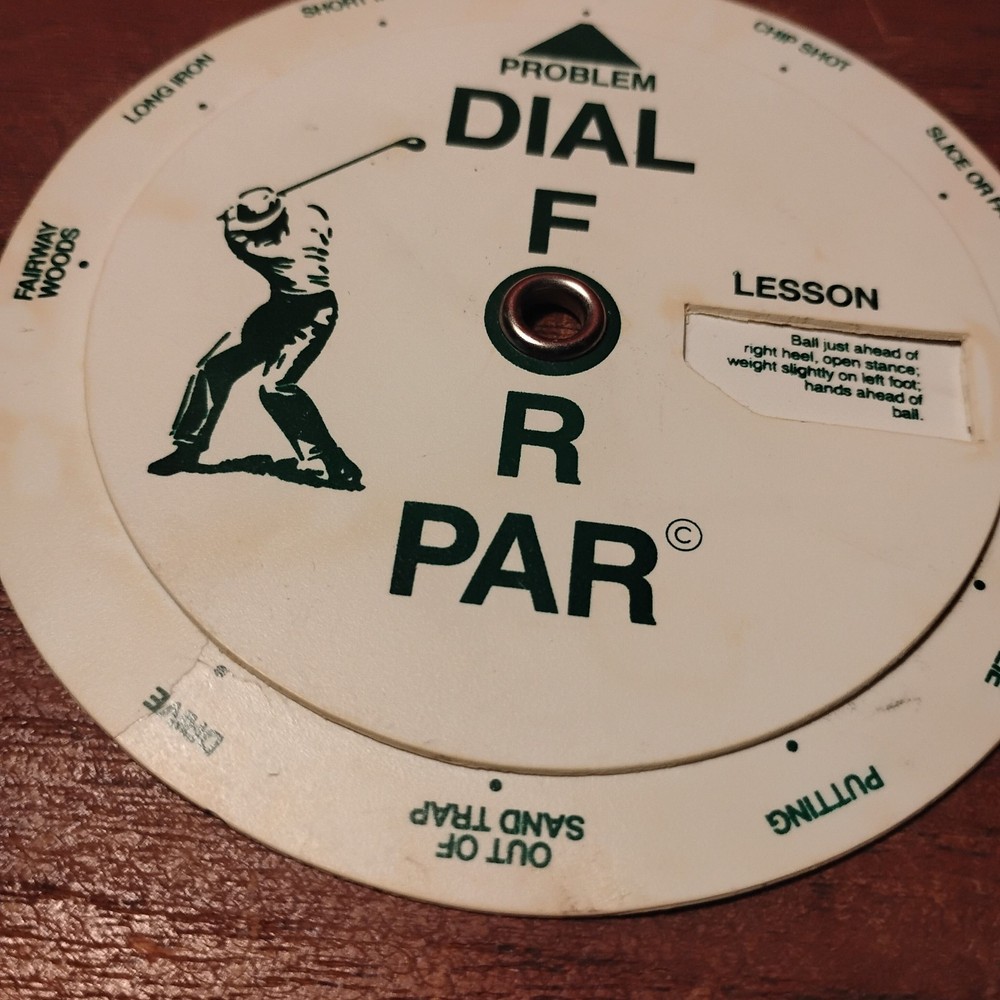 Vintage Dial For Par Golf Problem Solver Wheel