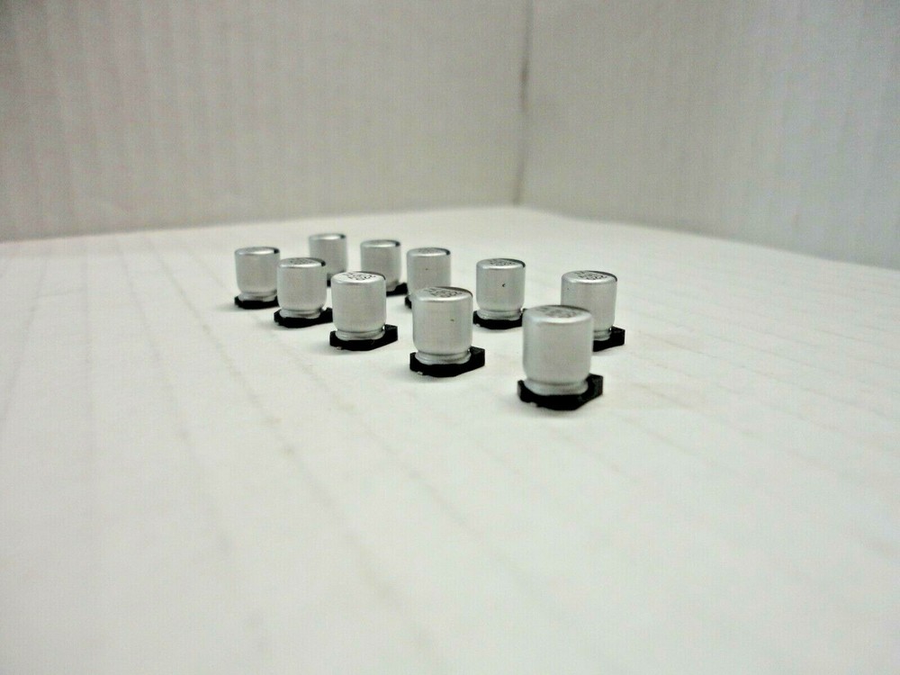 10 Pcs Pack Lot Set uF SMD Aluminum Electrolytic Solid Capacitor Surface Mounted