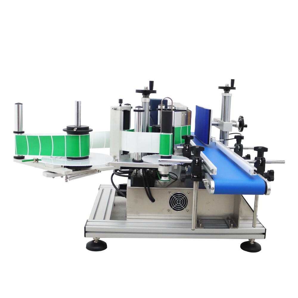 110V Automatic Conveyor Round Bottle Labeling Machine Label Applicator 4-10cm