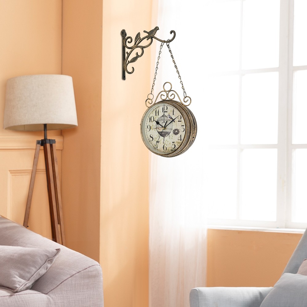 Double-sided Wall Clock, Wall Clock Decoration, Vintage Wall Clock Indoor Use