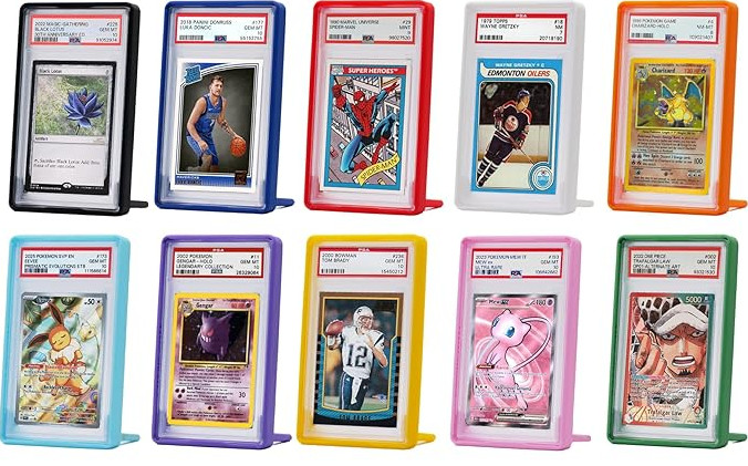 PSA Slab Card Frame Display with Folding Stand - Multi-Color