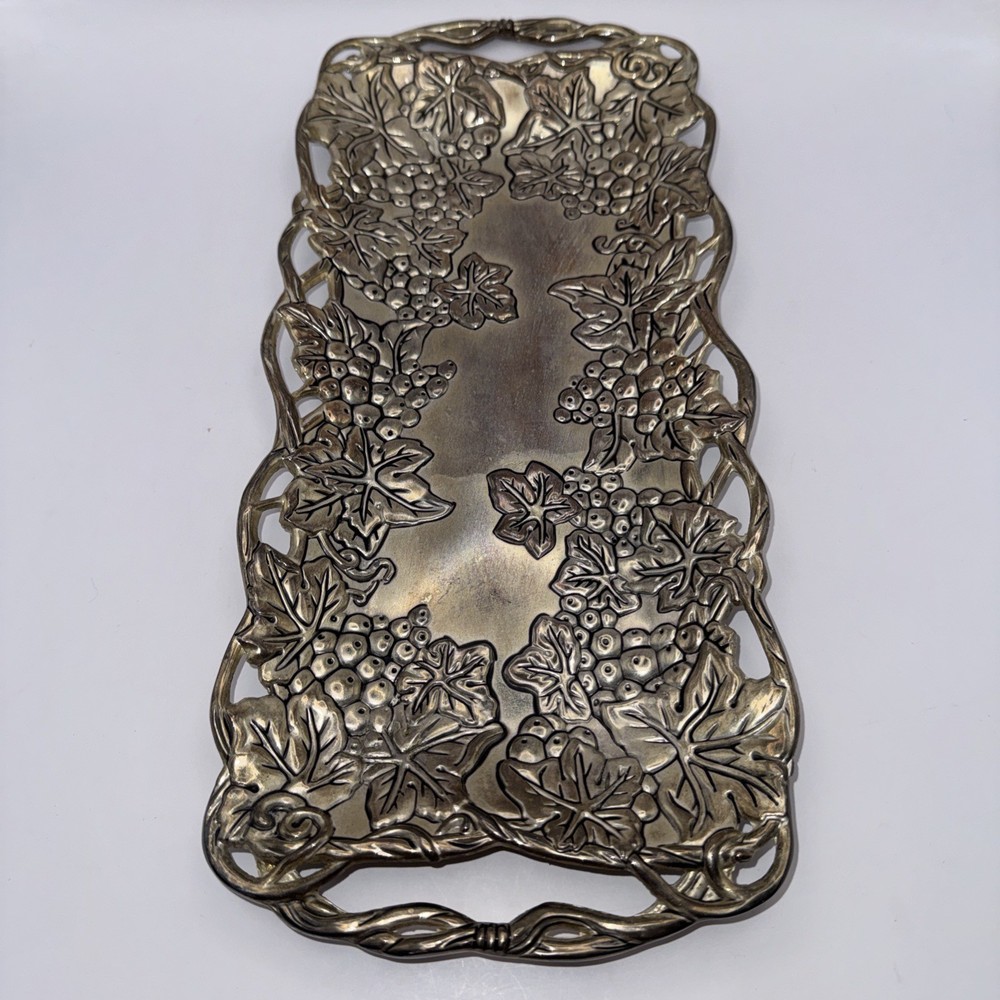 Godinger Silverplate GRAPE & LEAF Rectangle Platter/Tray 15 1/2" x 7"