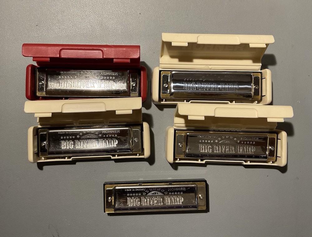 Hohner Big River Harp Harmonica, Multiple Keys, Most W/ Cases