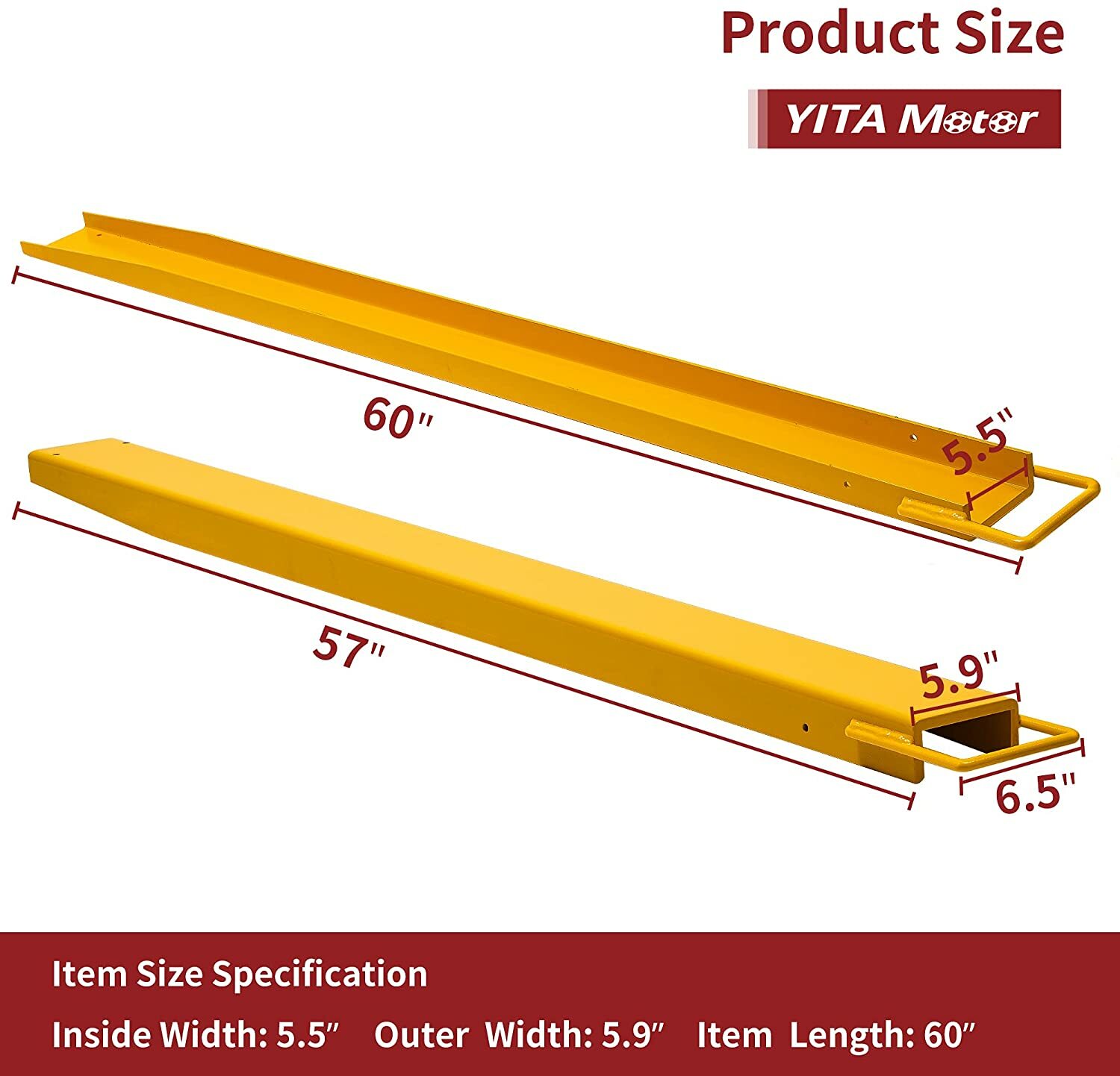Pallet Fork Extension 60'' 72'' 84'' 96'' Pallet Extensions for Forklift Truck