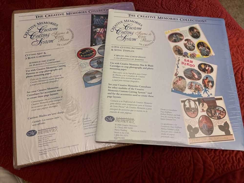 Creative Memories Custom Cutting System 3 Blade Cartridges & Mat + Oval Patterns