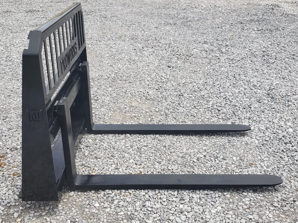 60" Solid Bottom Grapple Grease & 48" Full Guard Pallet Forks Combo Quick Attach