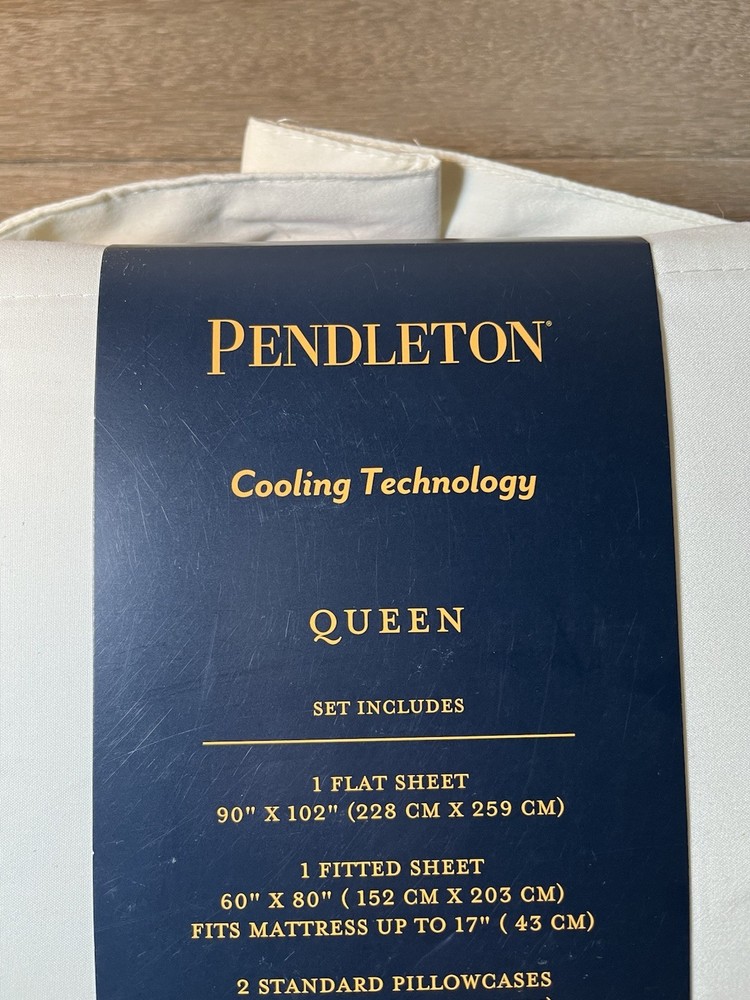 Pendleton Queen Size Cooling Technology Bed Sheet Set Marshmallow Ivory NWT
