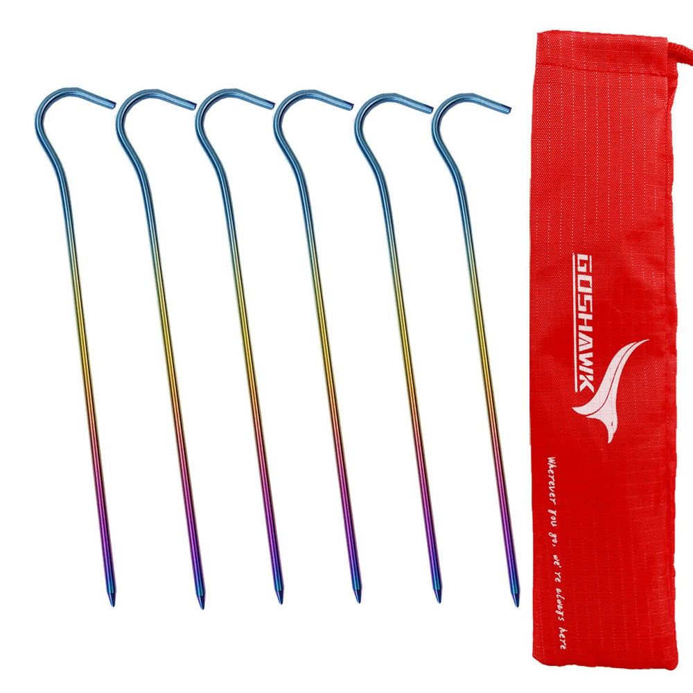 6 Pcs Titanium Tent Peg Ground Ultralight 5g Stakes