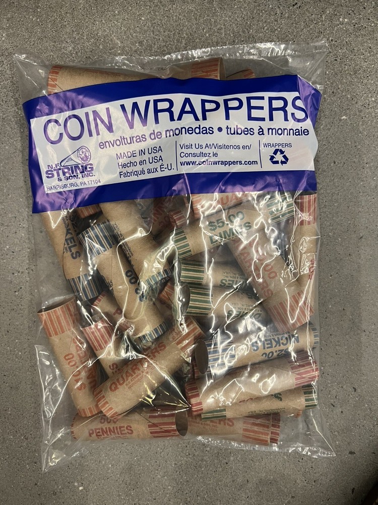 Assorted Pre-Formed Coin Wrappers 36 Pieces