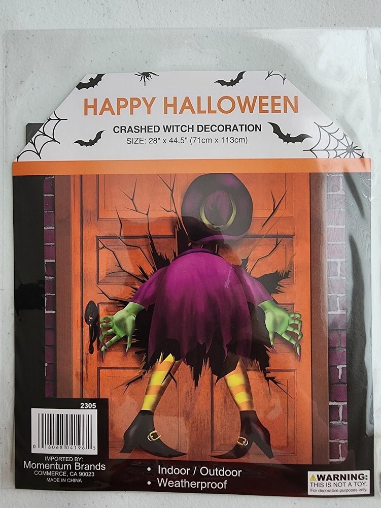 **** Halloween 3-D Crashed Witch Door/wall Decoration. 28" x 48".****