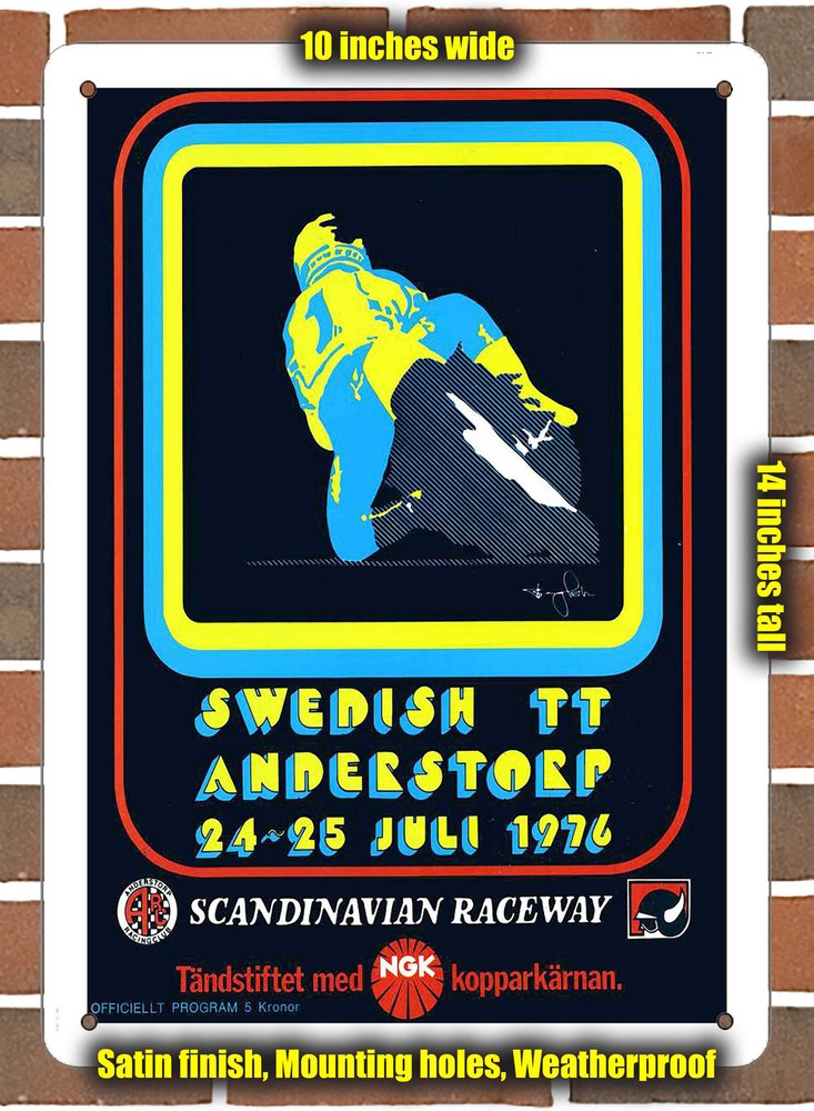 Metal Sign - 1976 Anderstorp Raceway Racing Program - 10x14 inches