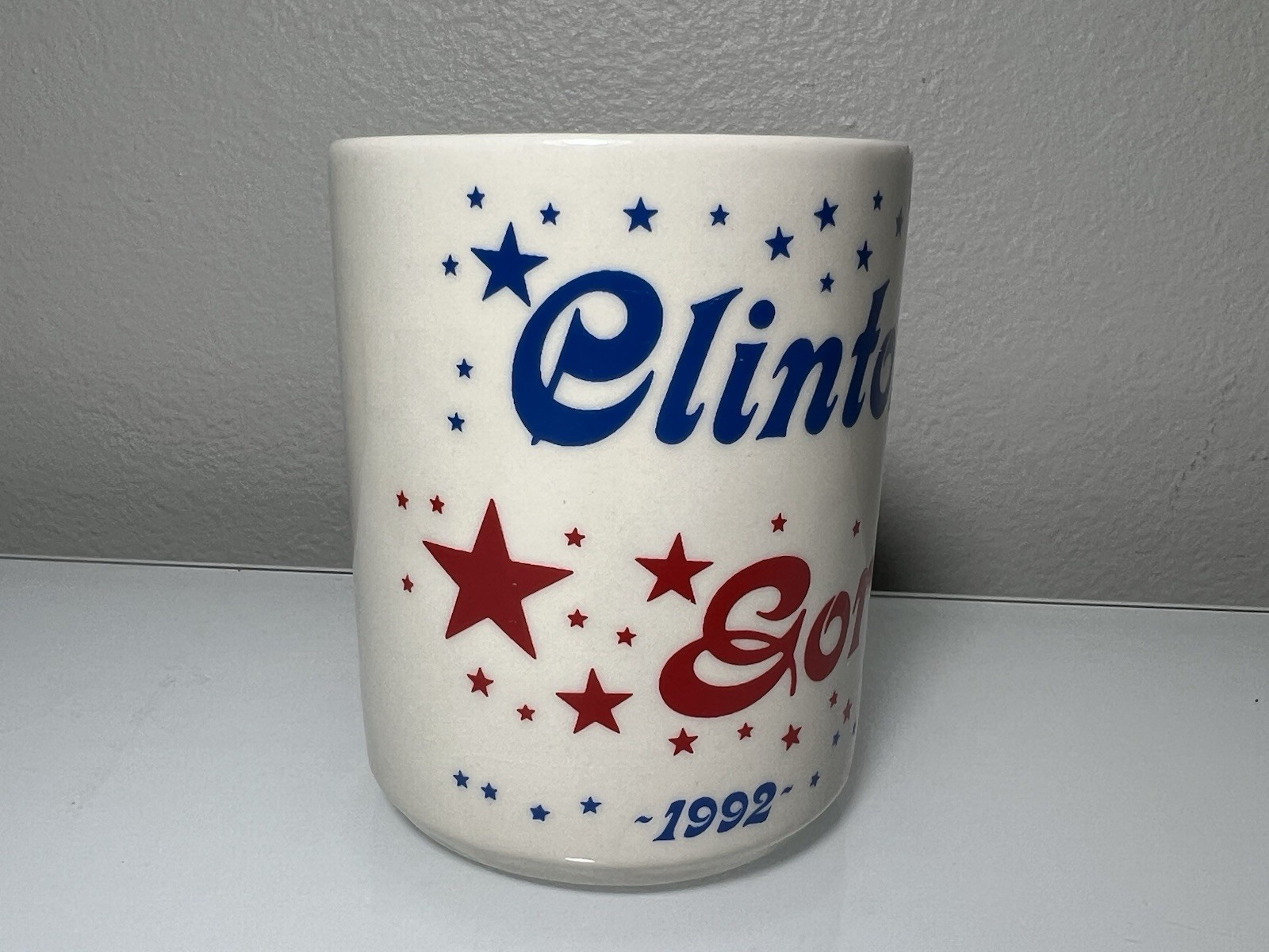 Vintage 1992 CLINTON GORE Campaign Mug Presidential Election Coffee Cup 8oz