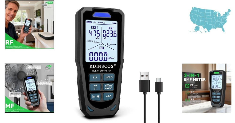 Professional EMF Meter Up to 10GHz - Safe RF & Electromagnetic Field Testing
