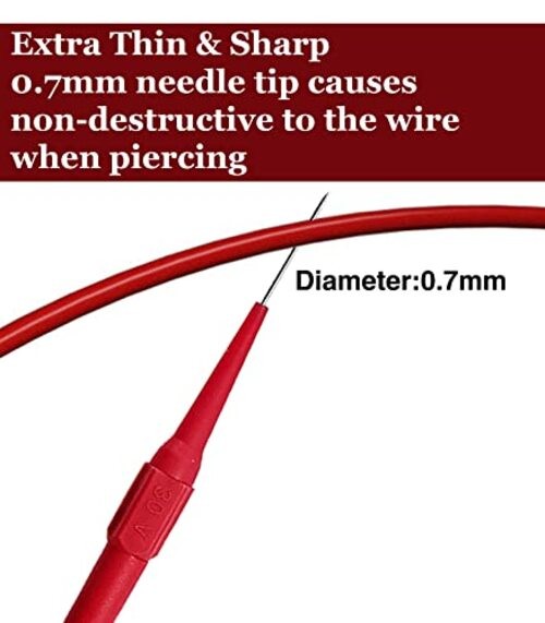 Extra-Thin Multimeter Test Leads, 0.7mm Probes, Back Probe Kit, Circuit 2