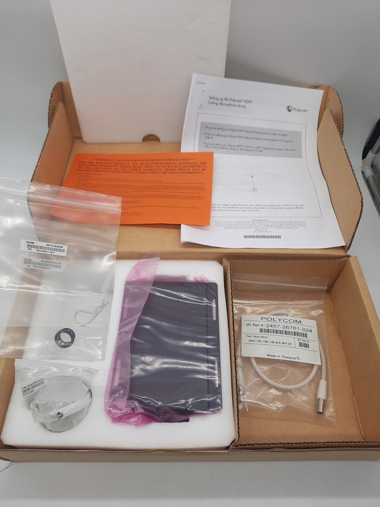 New Polycom 2215-26928-001 White HDX Ceiling Microphone