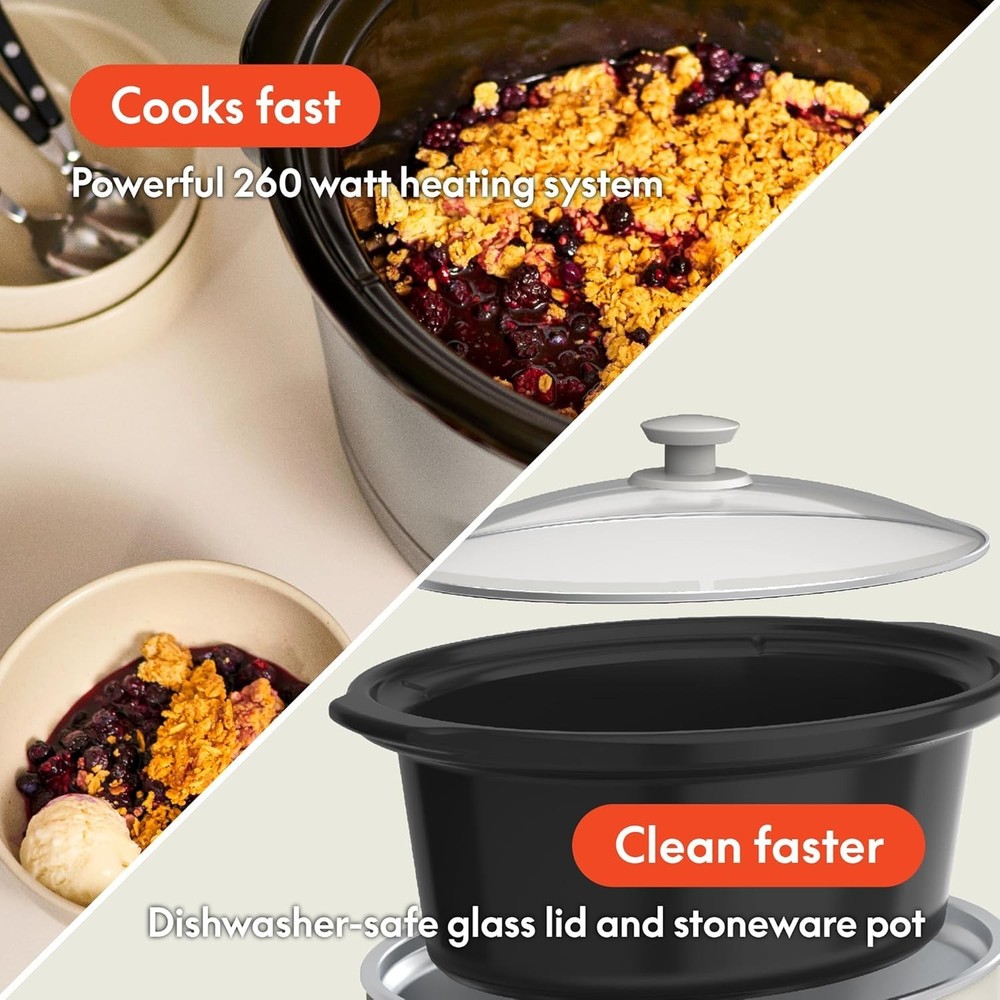 6.0 Qt Programmable Slow Cooker, Ceramic Nonstick Coating, Adjustable Temperatur