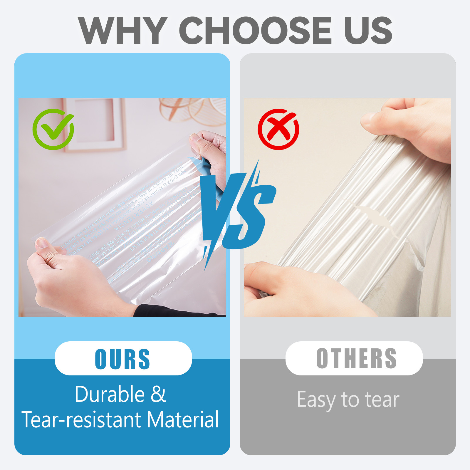 Clear Poly Bags with Suffocation Warning - 6x9,8x10,9x12,11x14,12x15,14x20,18x24