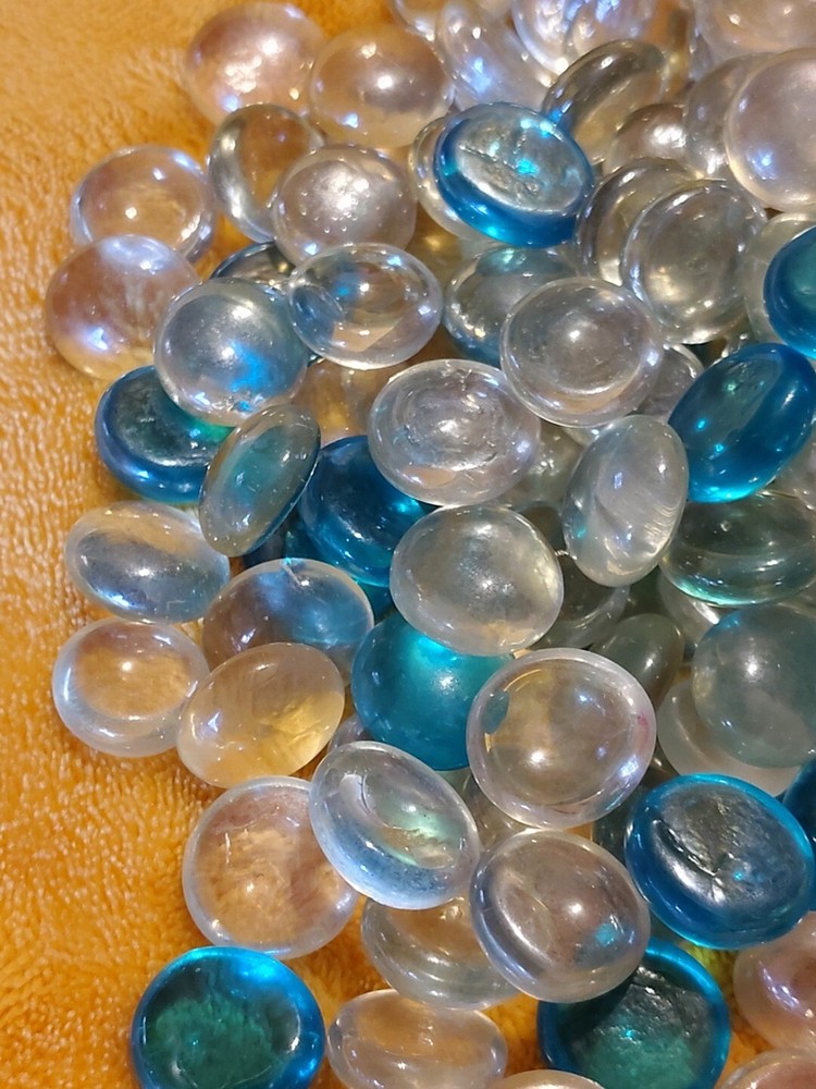 Glass Gems Clear And Blue 2.3lbs