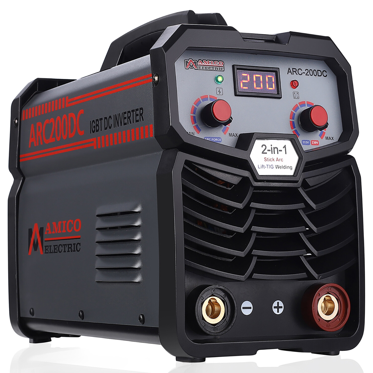 Amico ARC-200DC, 200 Amp Stick Lift-TIG DC Welder, 80% Duty Cycle, 100-250V New