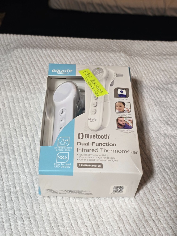 Equate Bluetooth Dual-Function Infrared Thermometer, Forehead and Ear Mode