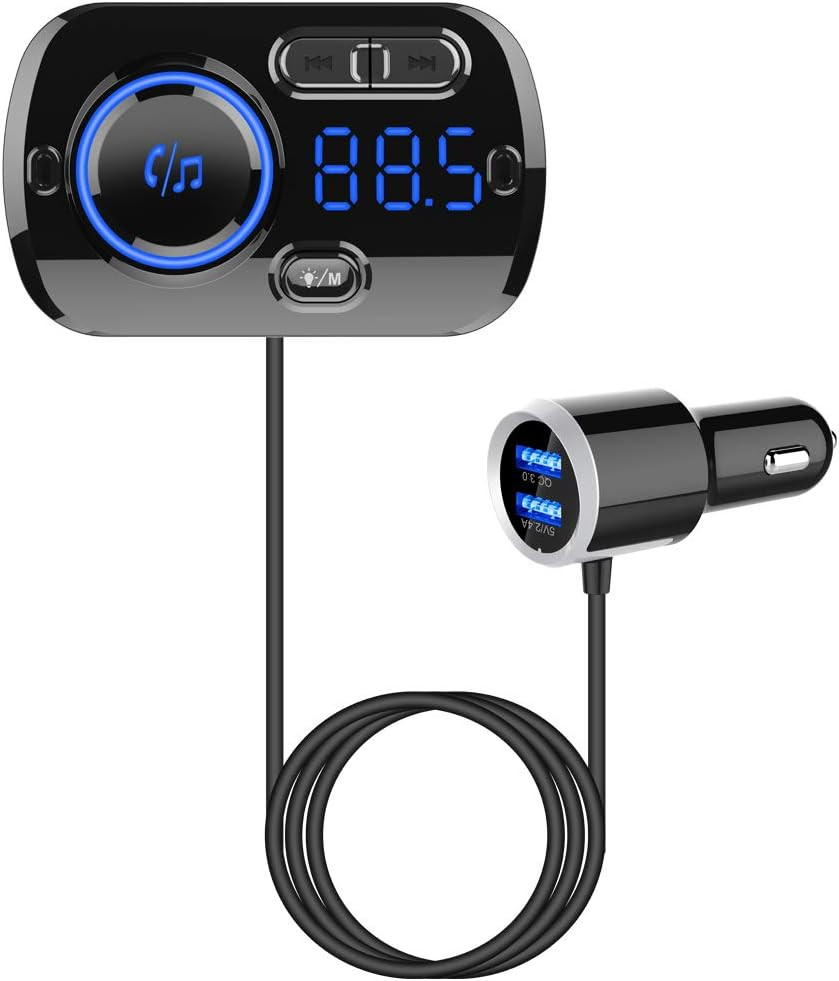 Bluetooth FM Transmitter for Car, Wireless Radio Adapter Car Music Player Receiv