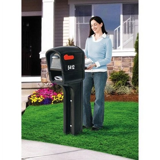 Step2 MailMaster Plus Plastic Mailbox with Black Finish Spacious Interior USA