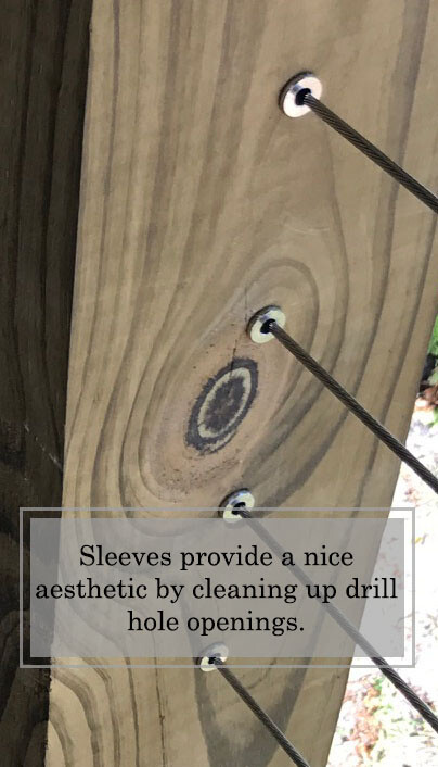 VistaView CableTec Stainless Protector Sleeves for Cable Railing Wood Posts