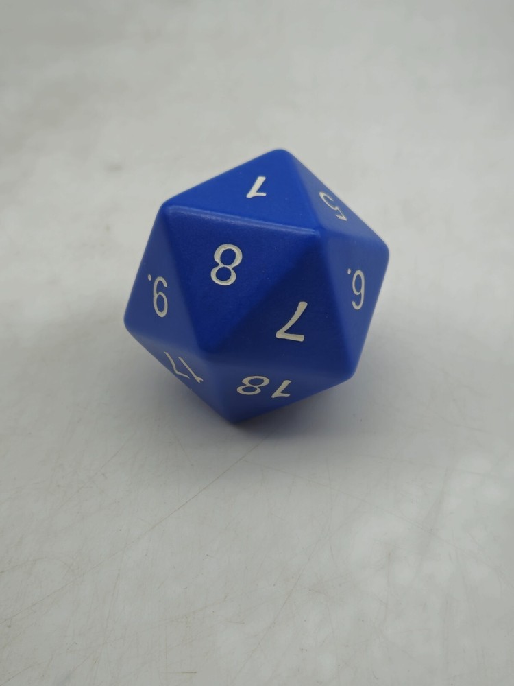 Jumbo Dungeons & Dragons d20 20 Sided Blue Die Dice Large
