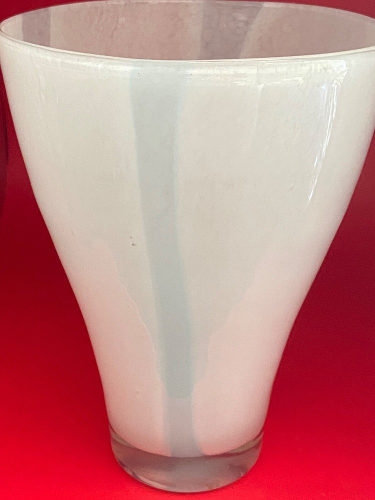 Art Glass Vase (White, Blue, Purple)