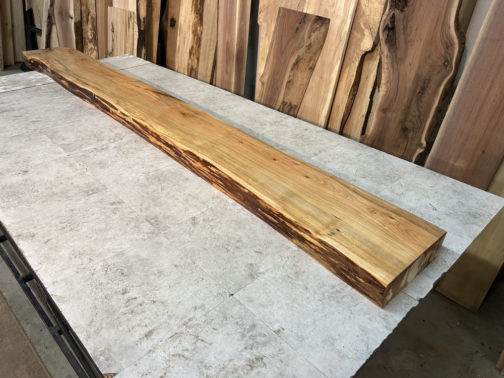 Figured Maple Mantel/Fireplace Mantel Beam/Solid Wood/Live Edge Maple Shelf