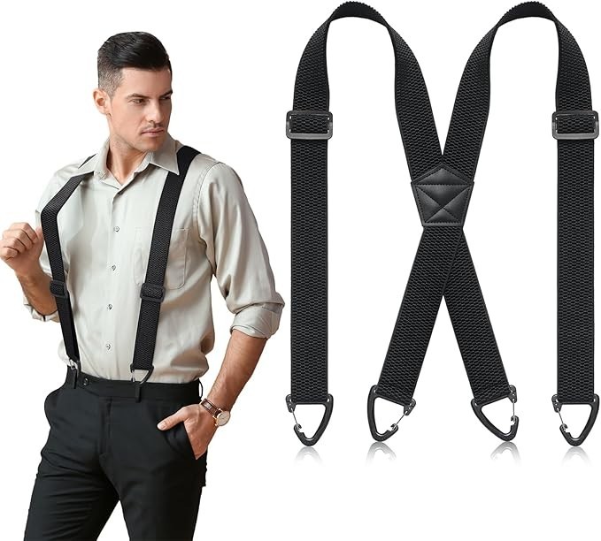 Men's Heavy Duty X-Back Hidden Suspenders 1.5" Under Clothing