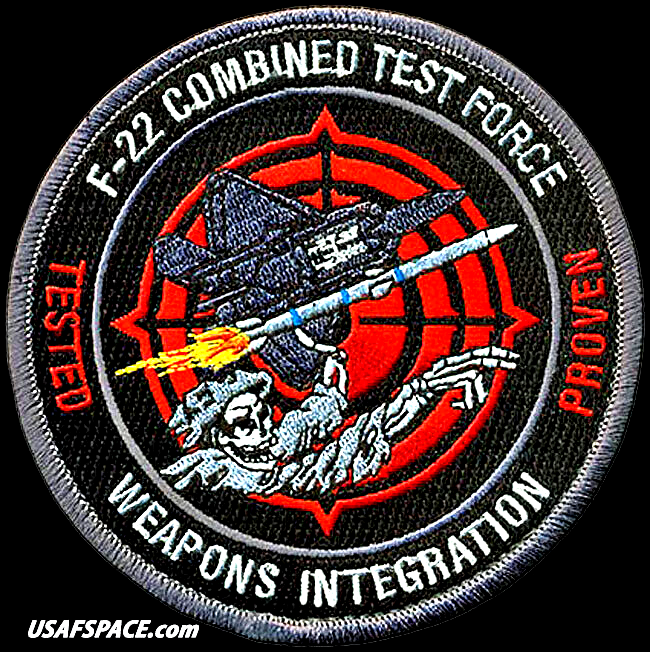 USAF 411TH FLIGHT TEST SQ -F-22 COMBINED TEST FORCE- WEAPONS INTEGRATION- PATCH